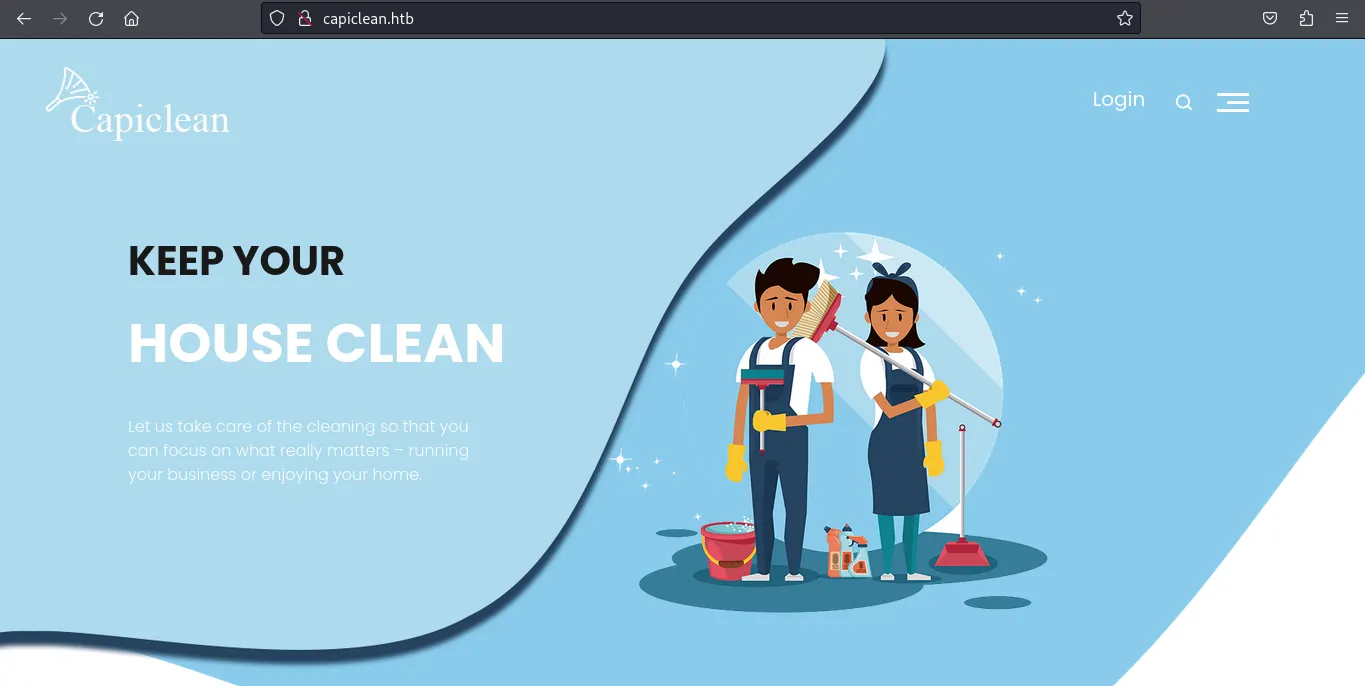 HTTP web server on capiclean.htb
