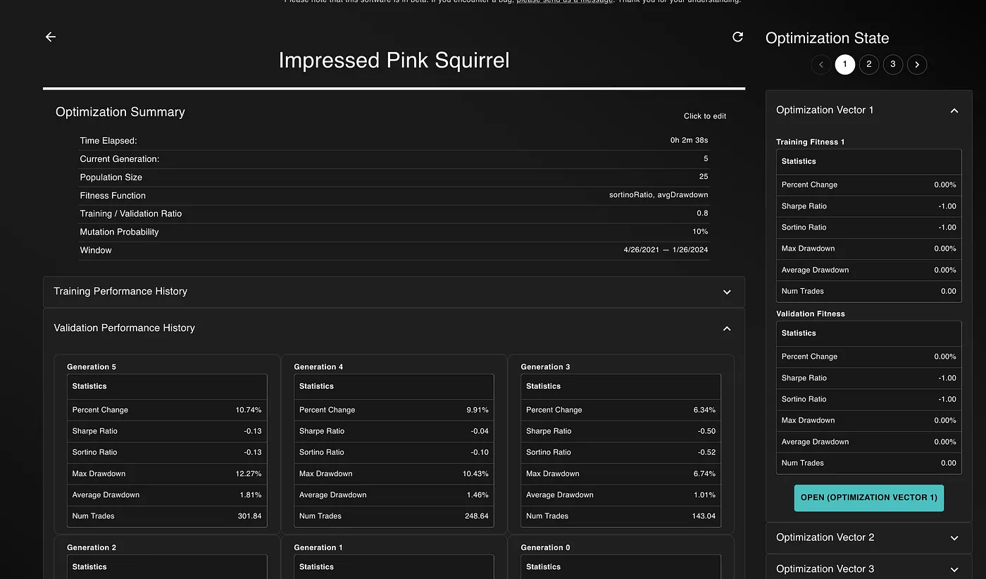 The Genetic Optimization Dashboard