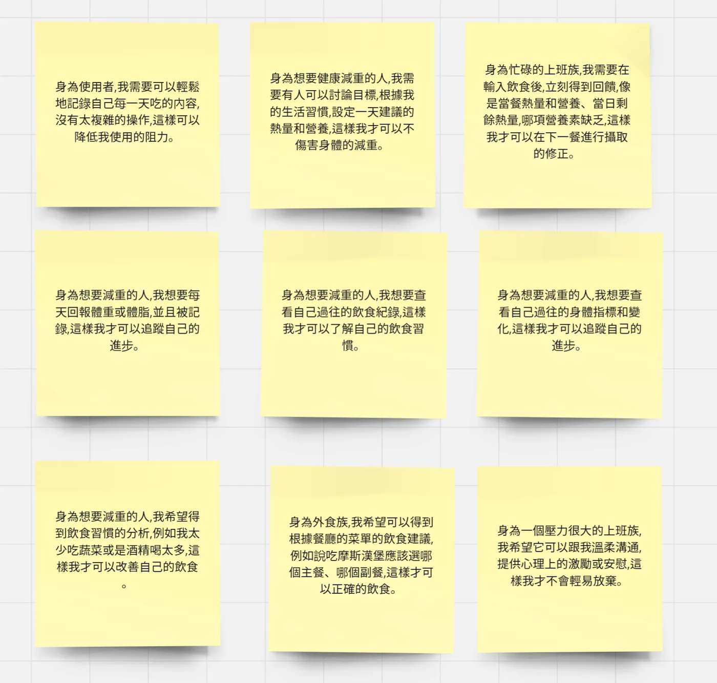 九個基礎的使用者故事