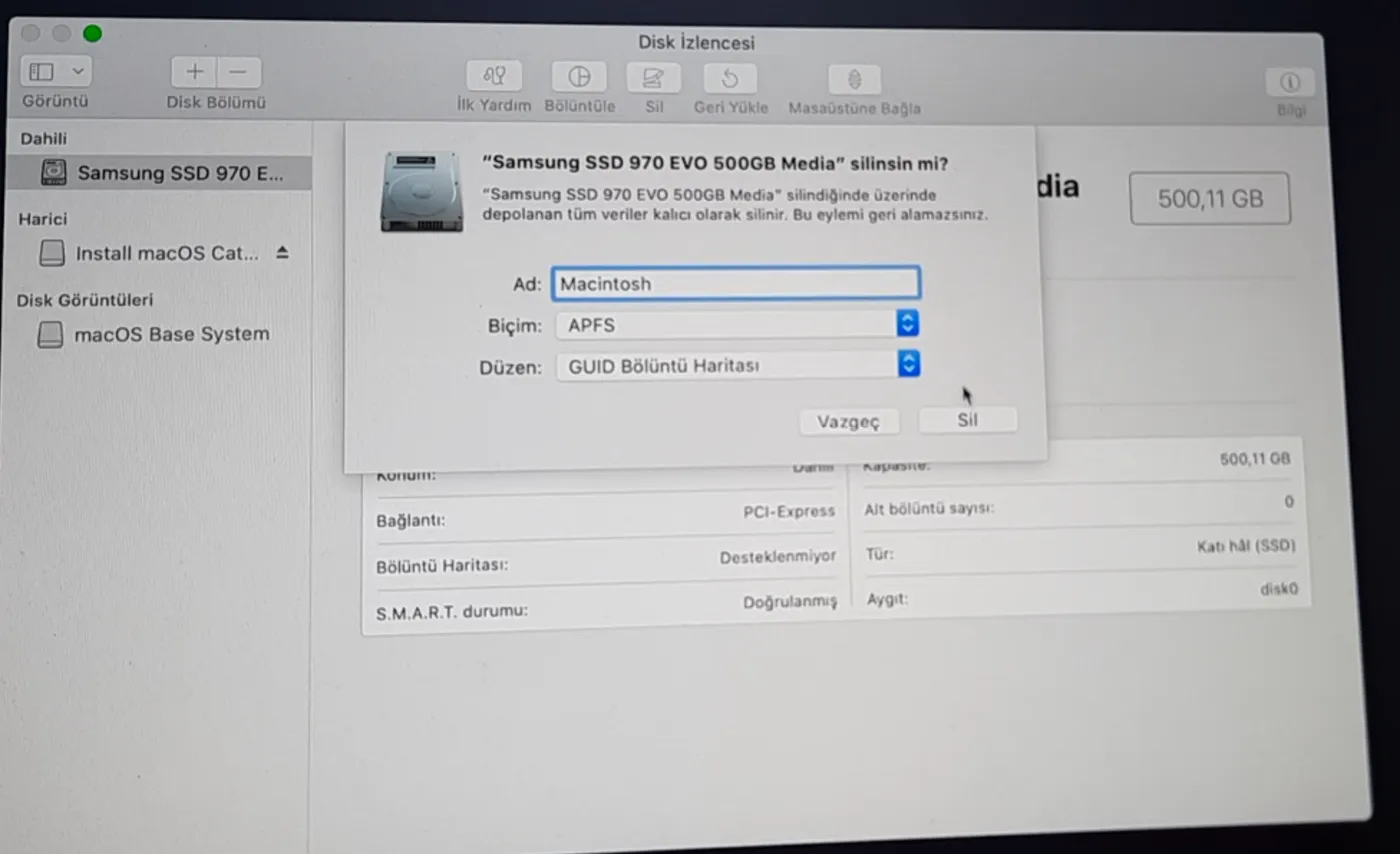 Disk silme