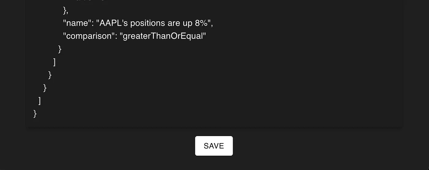 The ‘Save’ button when we view a portfolio