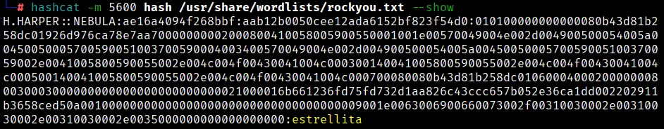 NTLMV2 Hash Cracked