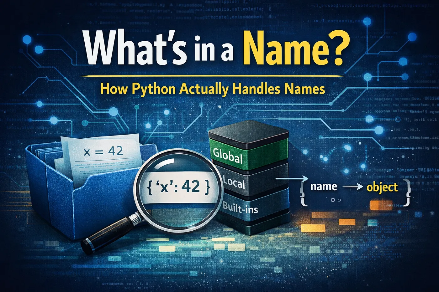 Python code showing variable naming conventions and scoping rules