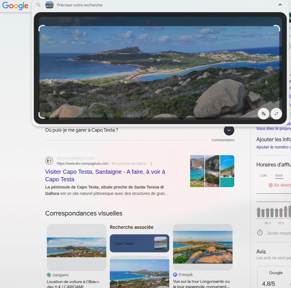 Capo Testa in Sardinia found with Google