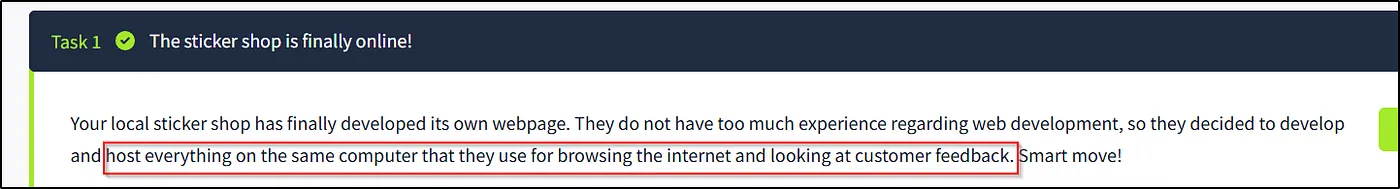 Hint in the challenge description