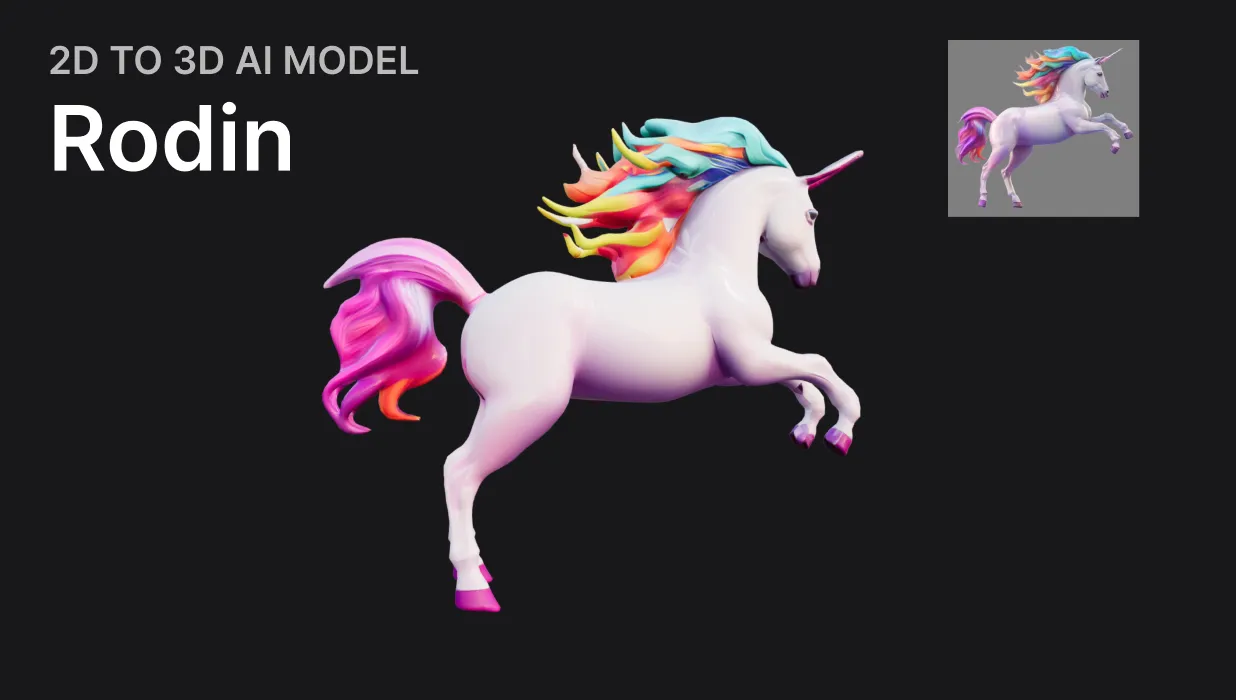 2D image to 3D object with AI: Rodin Artificial Studio