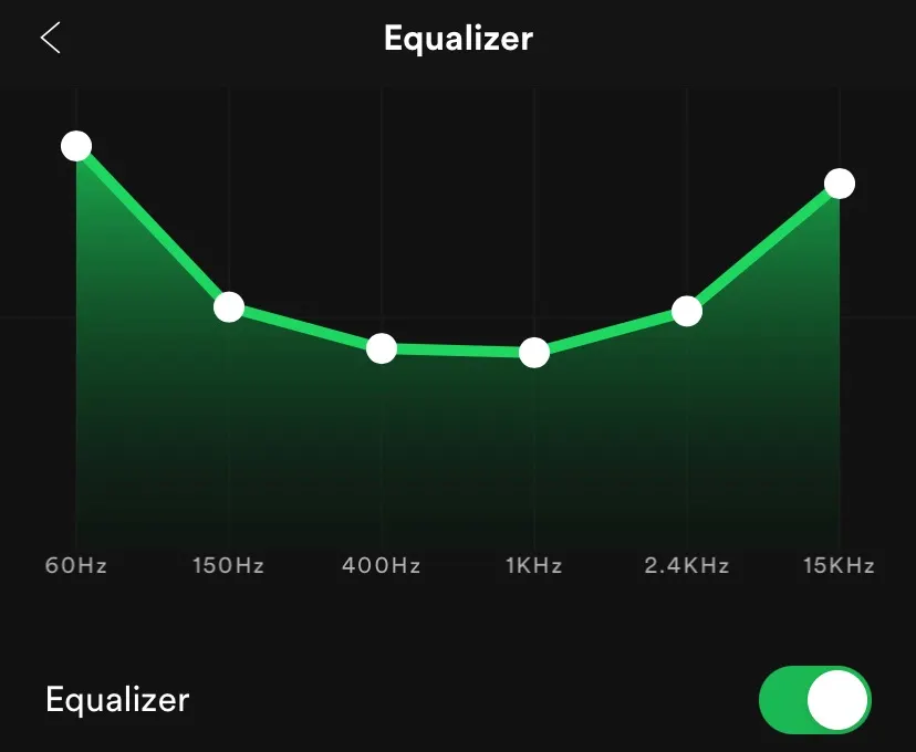 Screenshot of Spotify EQ Configuration