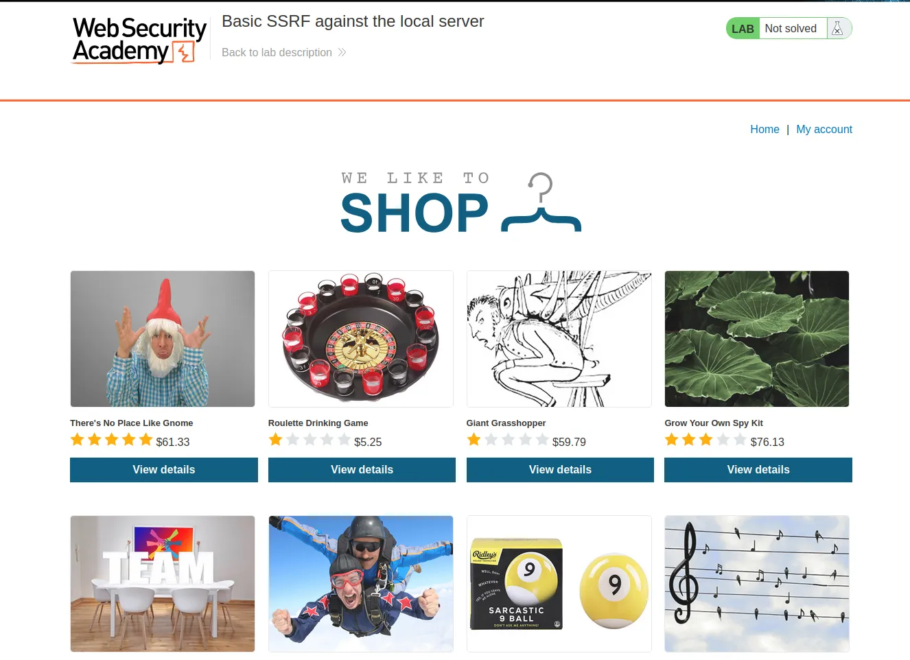 Home page of the lab