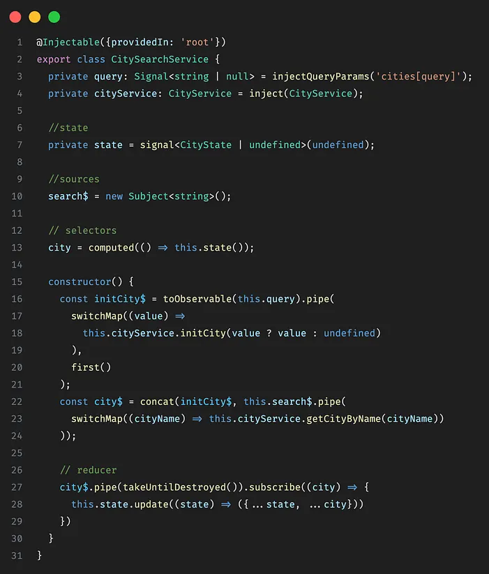 CitySearchService implementation