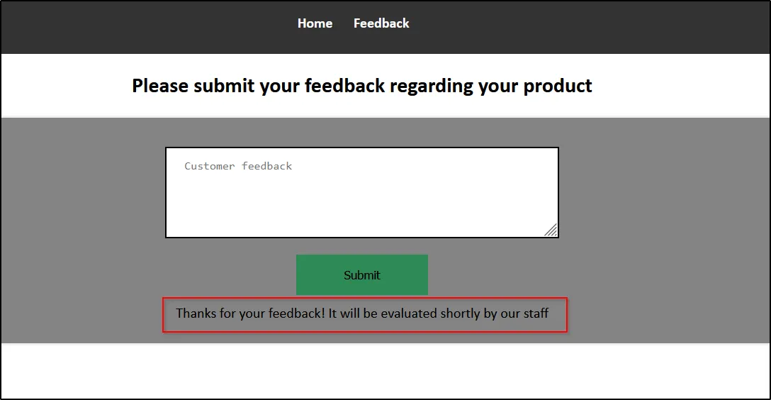 Feedback Response
