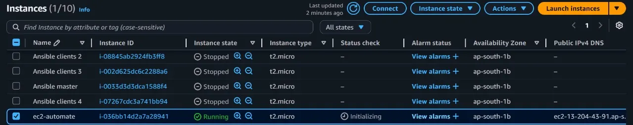 EC2 — instance being started