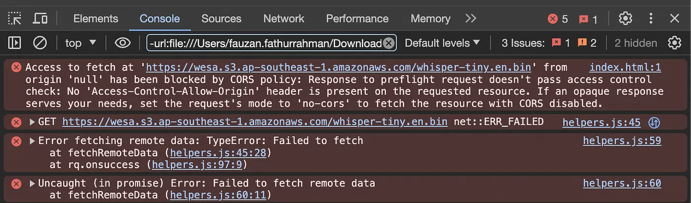 S3 CORS Error