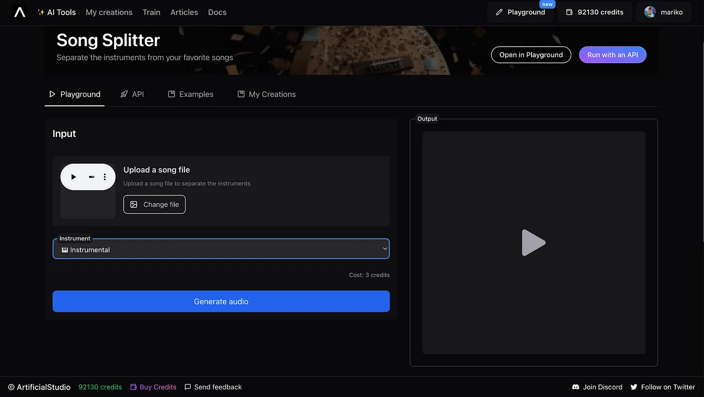separate vocals and instruments with ai artificial studio