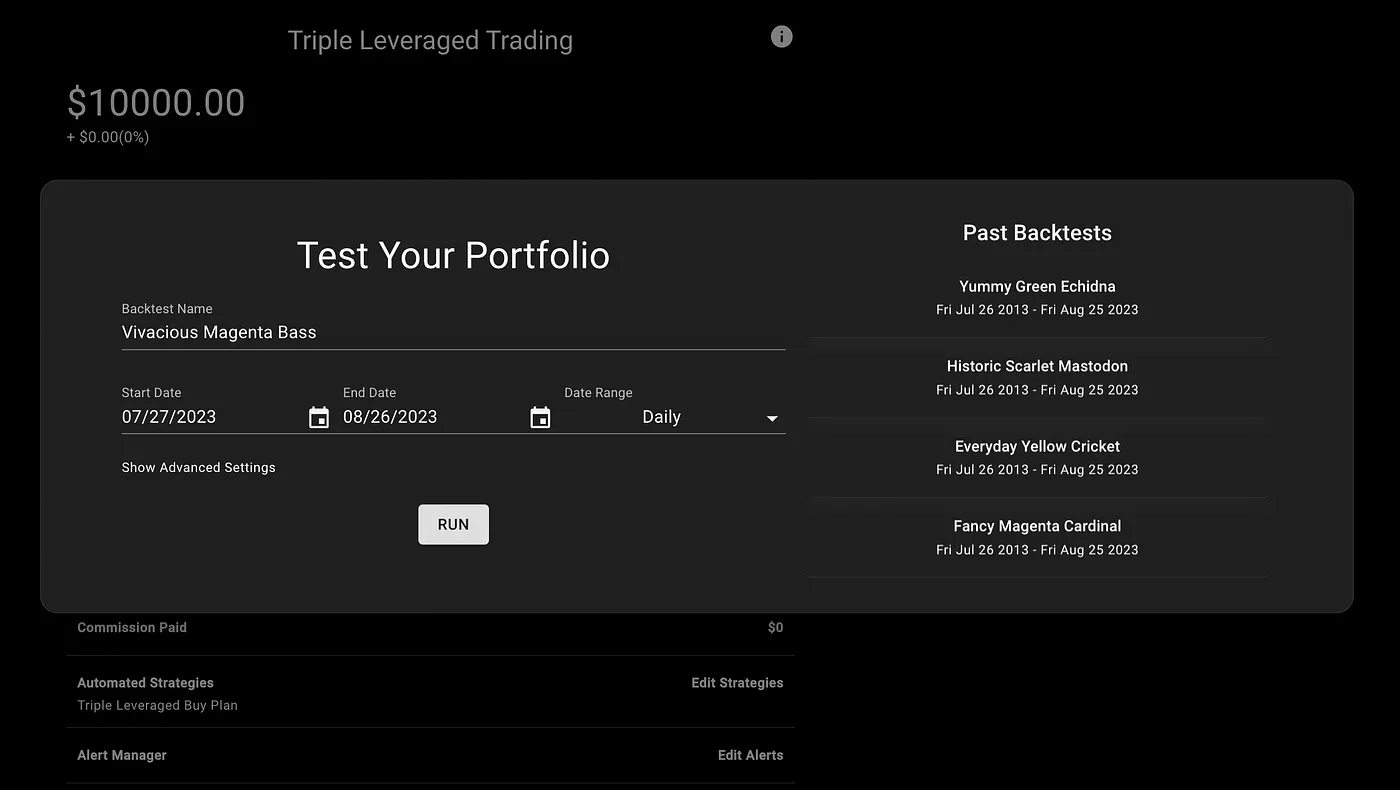 Customize the backtest configurations