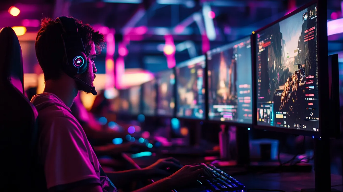 Gamer at a competition