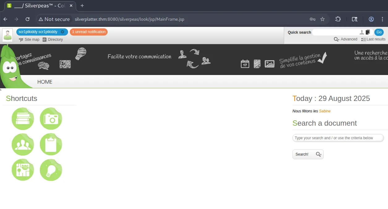SilverPeas Dashboard