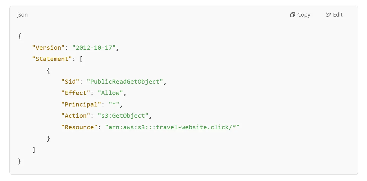 My Bucket policy (JSON)