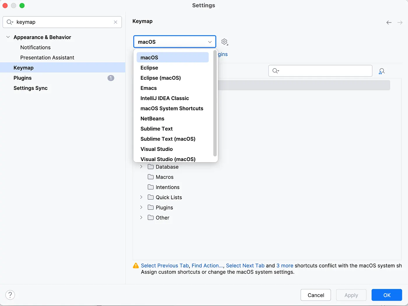 Modifying keymap system