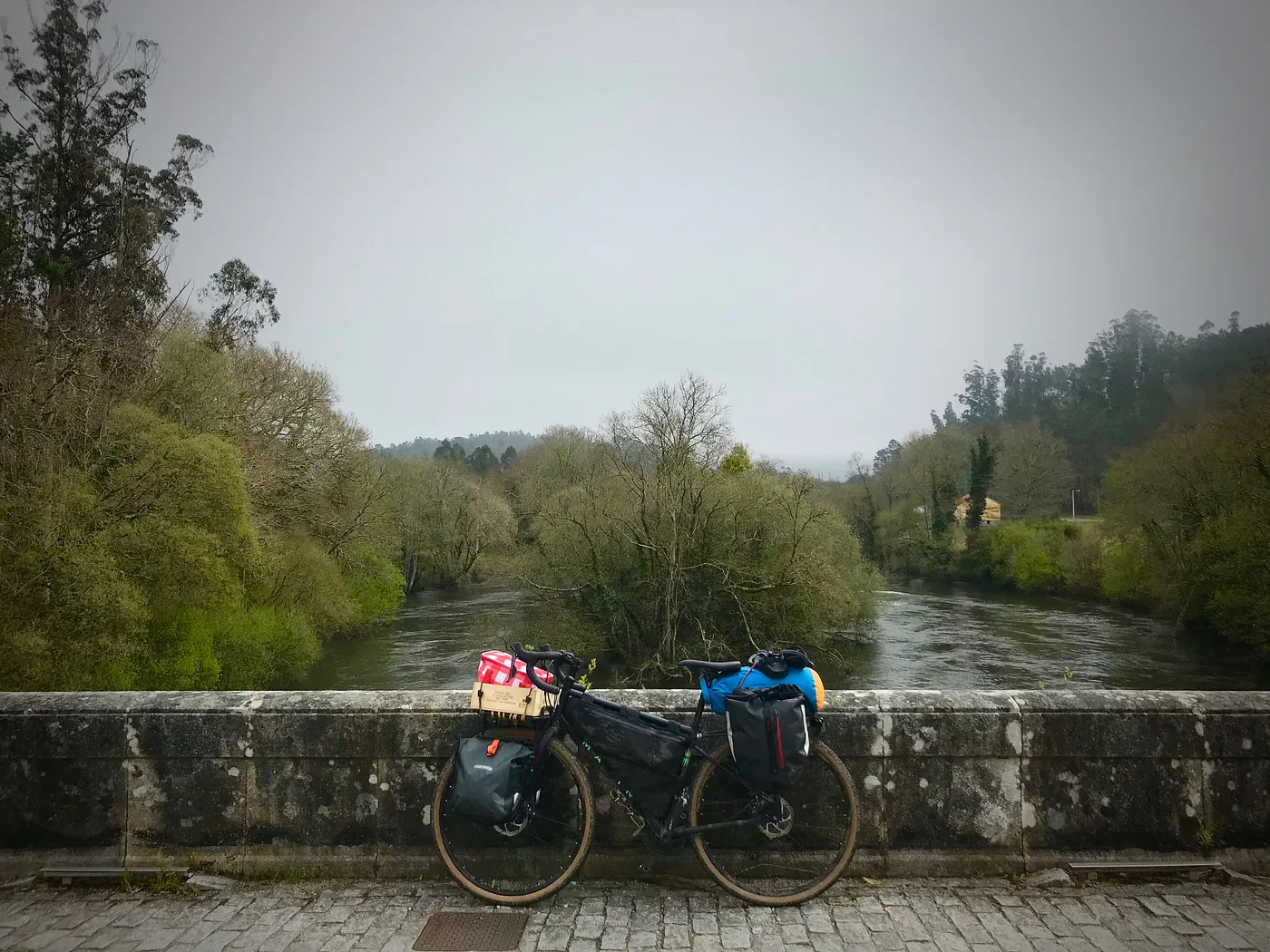 My bicycle on a bridge in Portugal