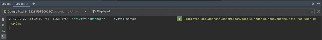 Time To Initial Display of Chrome app in Android Studio