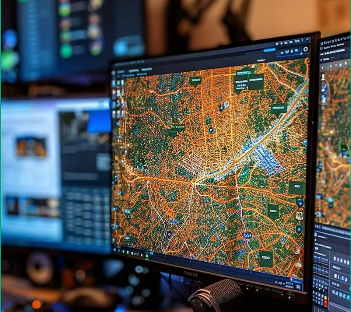 Map on Computer Screen