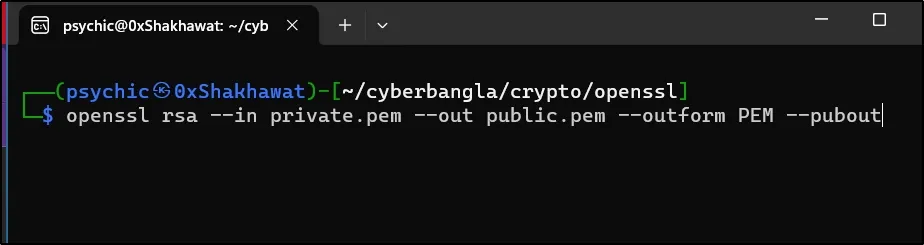 Generating Public Key from Private key