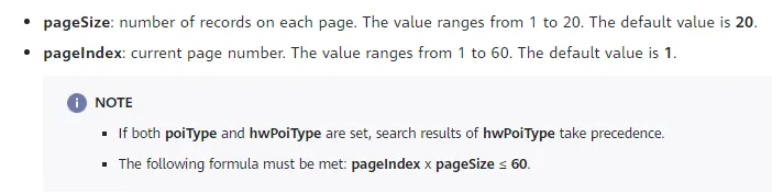 searchNearby() parameter requirements