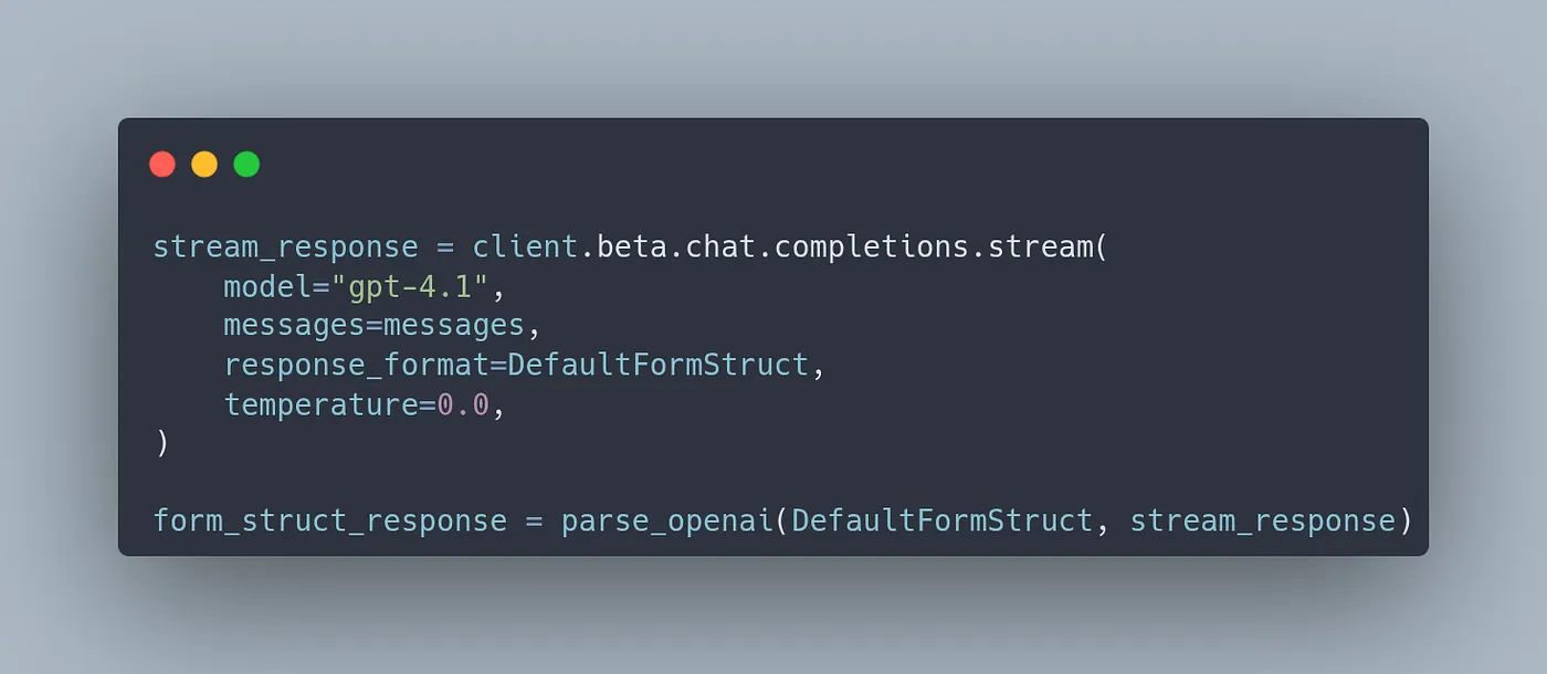 minimal example of wrapping an openai response