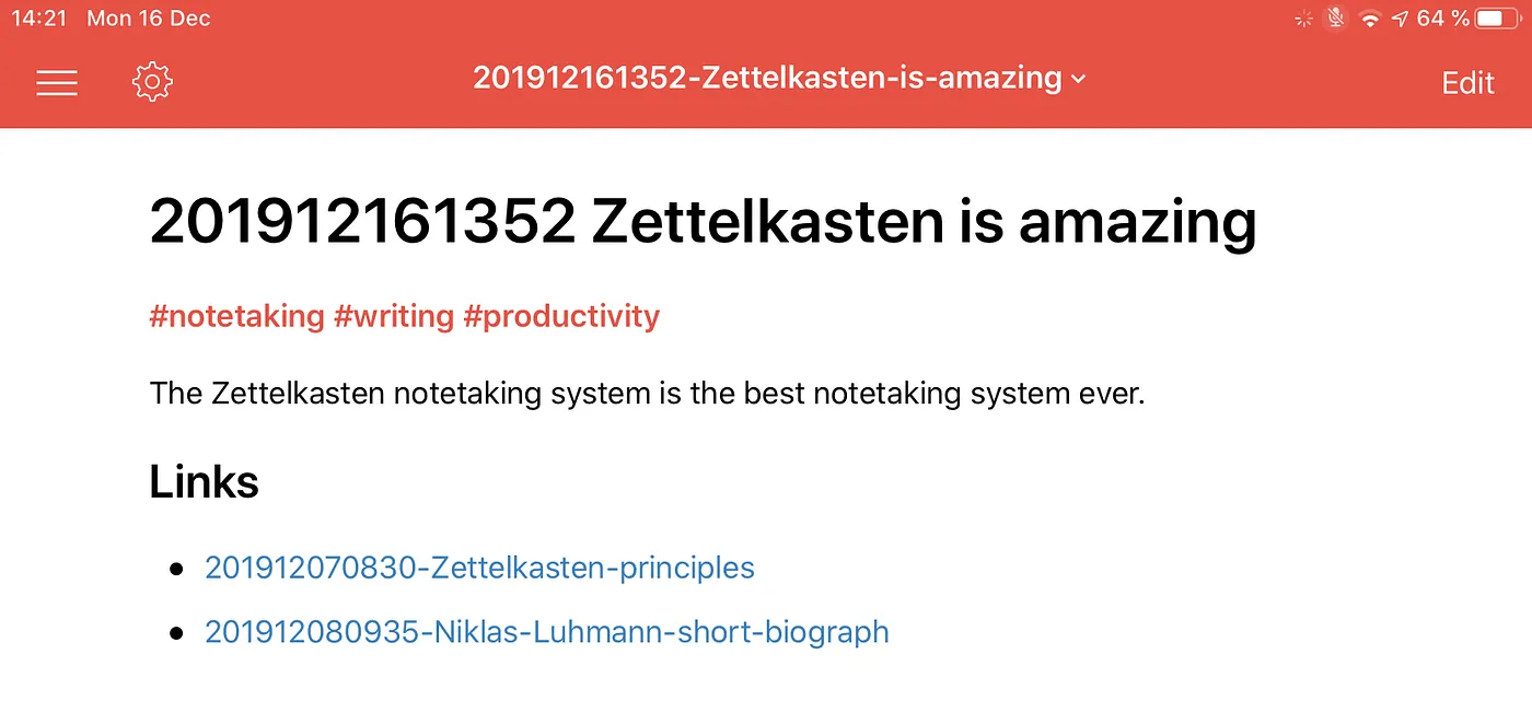 Screenshot of nicely formatted markdown note.