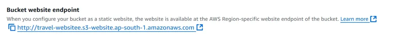 Bucket website endpoint