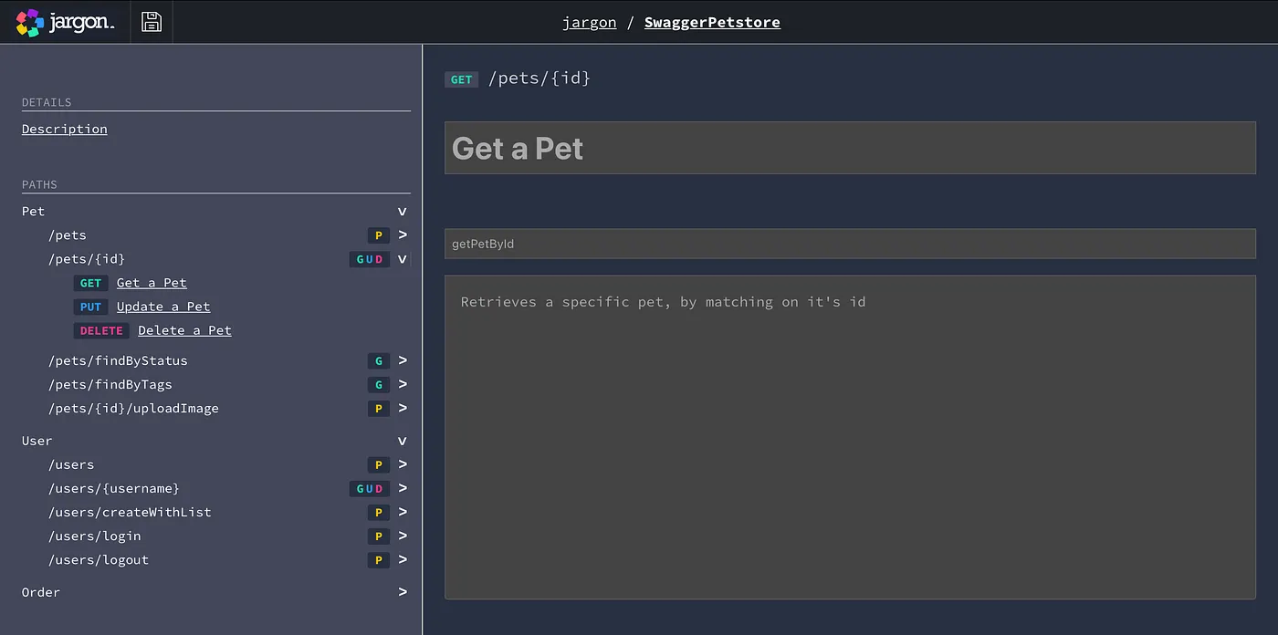 Jargon automatically infers the summary and operationId for each path, based on the resource type you’re targeting and verbs you’ve chosen.
