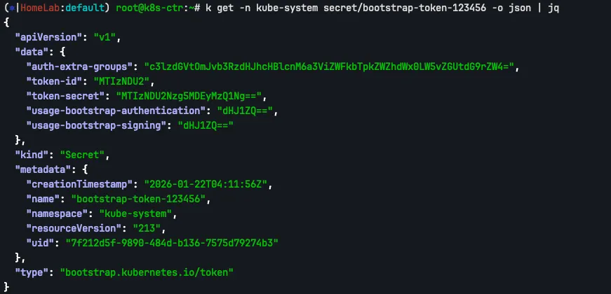 Bootstrap Token Secret