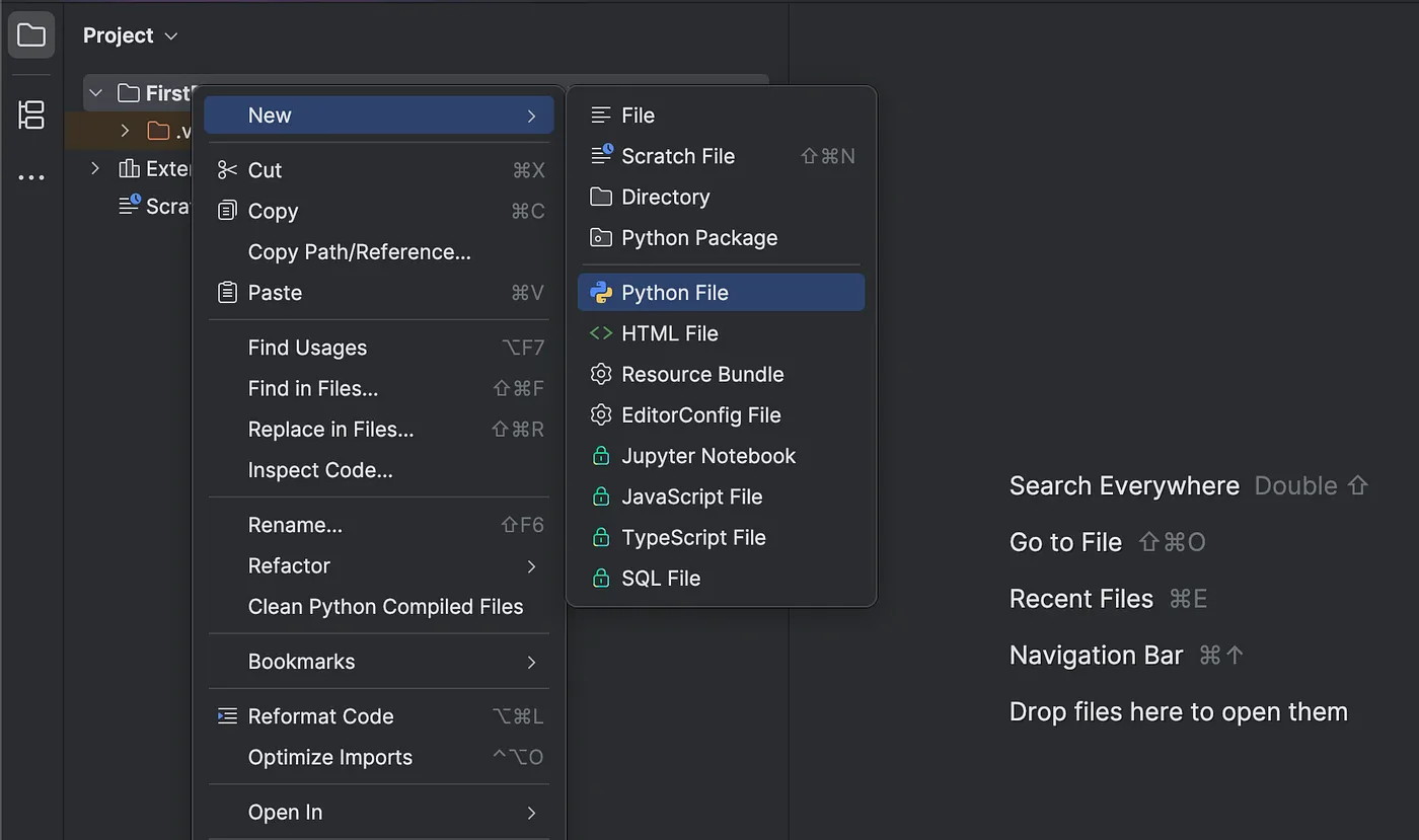 PyCharm layout