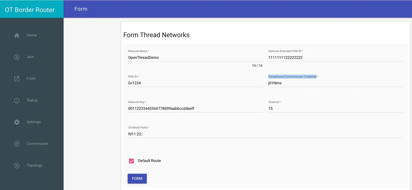 Border router settings