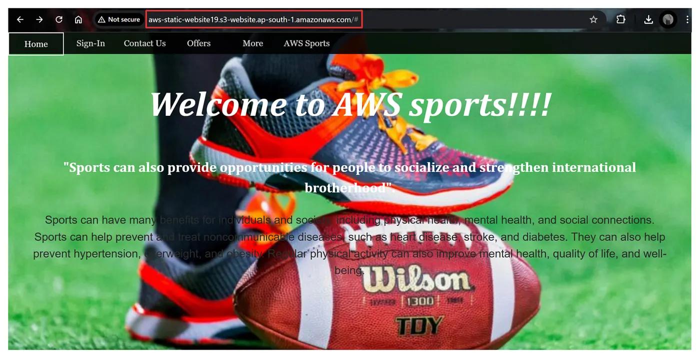 website hosted using static web hosting