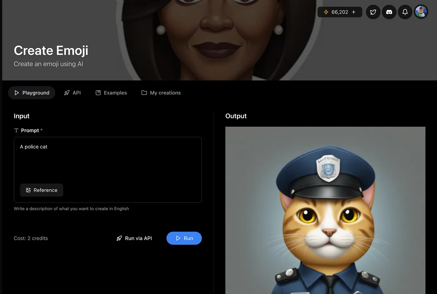 Create emoji tool AI generator from Artificial Studio Apple iOS style