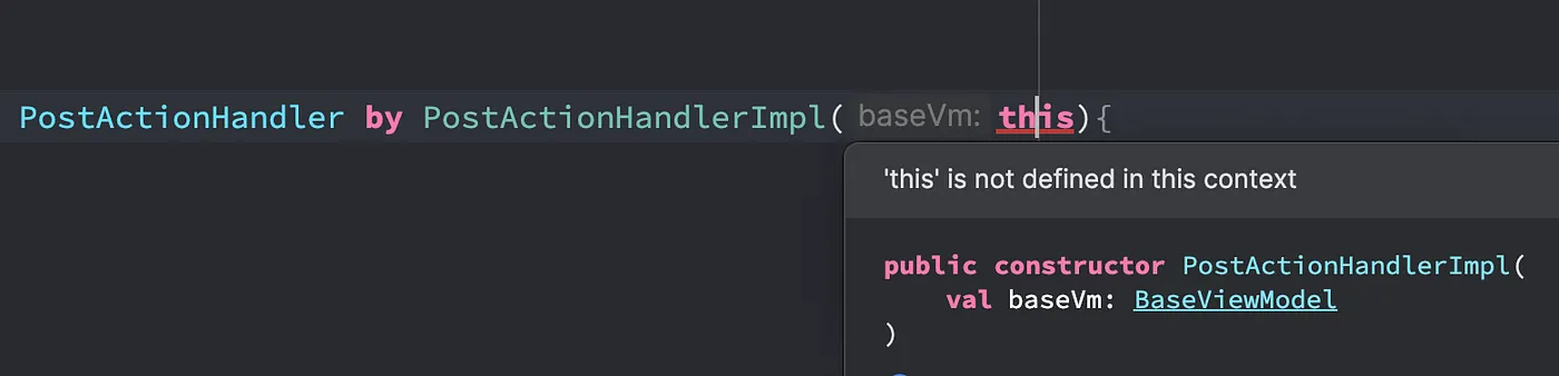 Kotlin Compiler showing error when passing “this”