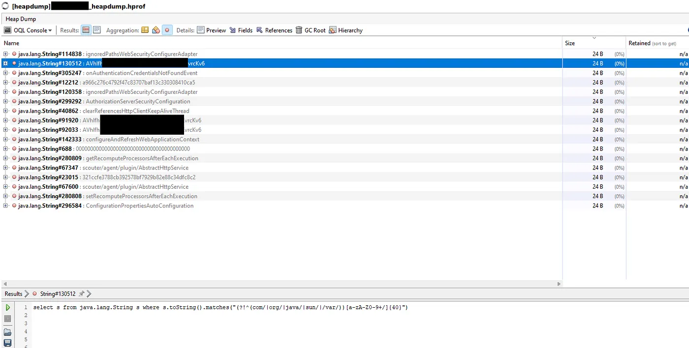 What searching for the secret access key ID looks like