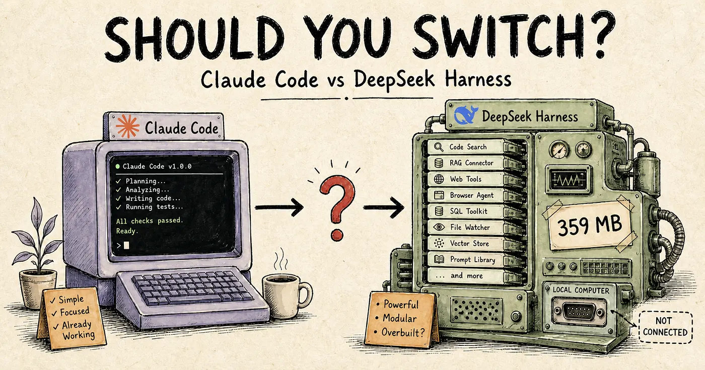 DeepSeek Harness 与 Claude Code 对比的原文头图