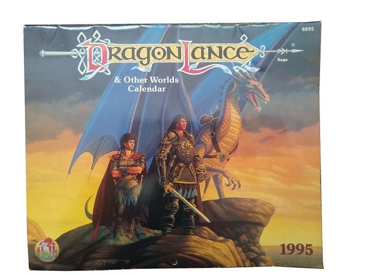 Dragonlance Calendar 1992 Complete With poster outlet Vintage