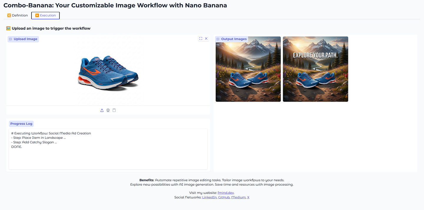 Combo-Banana: Workflow Definition Tab