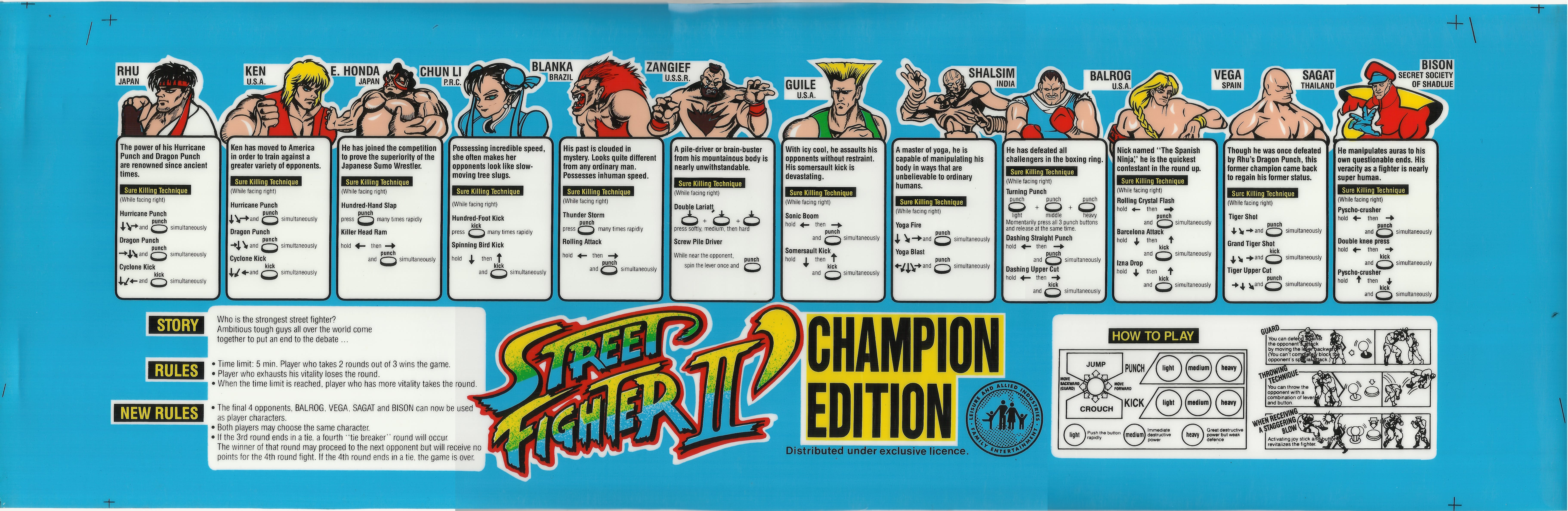 Street Fighter II': Champion Edition - Arcade - Commands/Moves