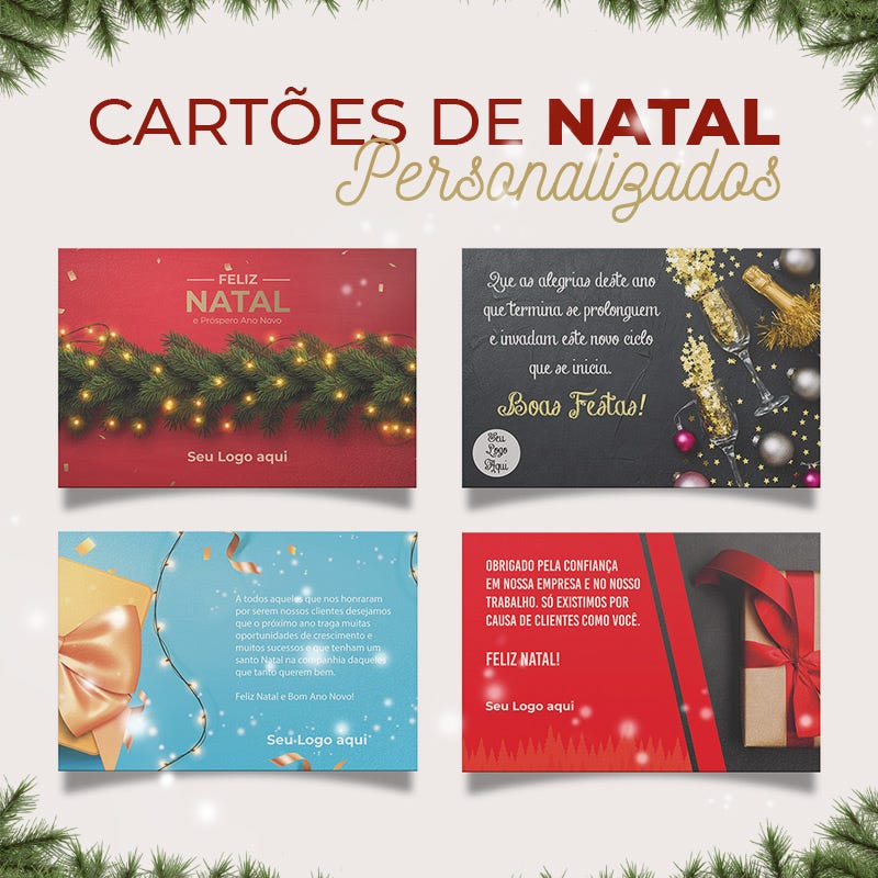 Cartões de Natal Personalizados para Imprimir - 400 Modelos - Gráfica  expanSSiva