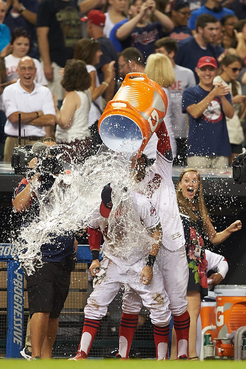 MLB Indians' Naquin hits walk-off inside-the-park homer