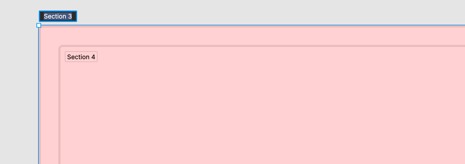 Renaming a section heading above the section.
