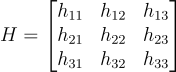 Homography Matrix