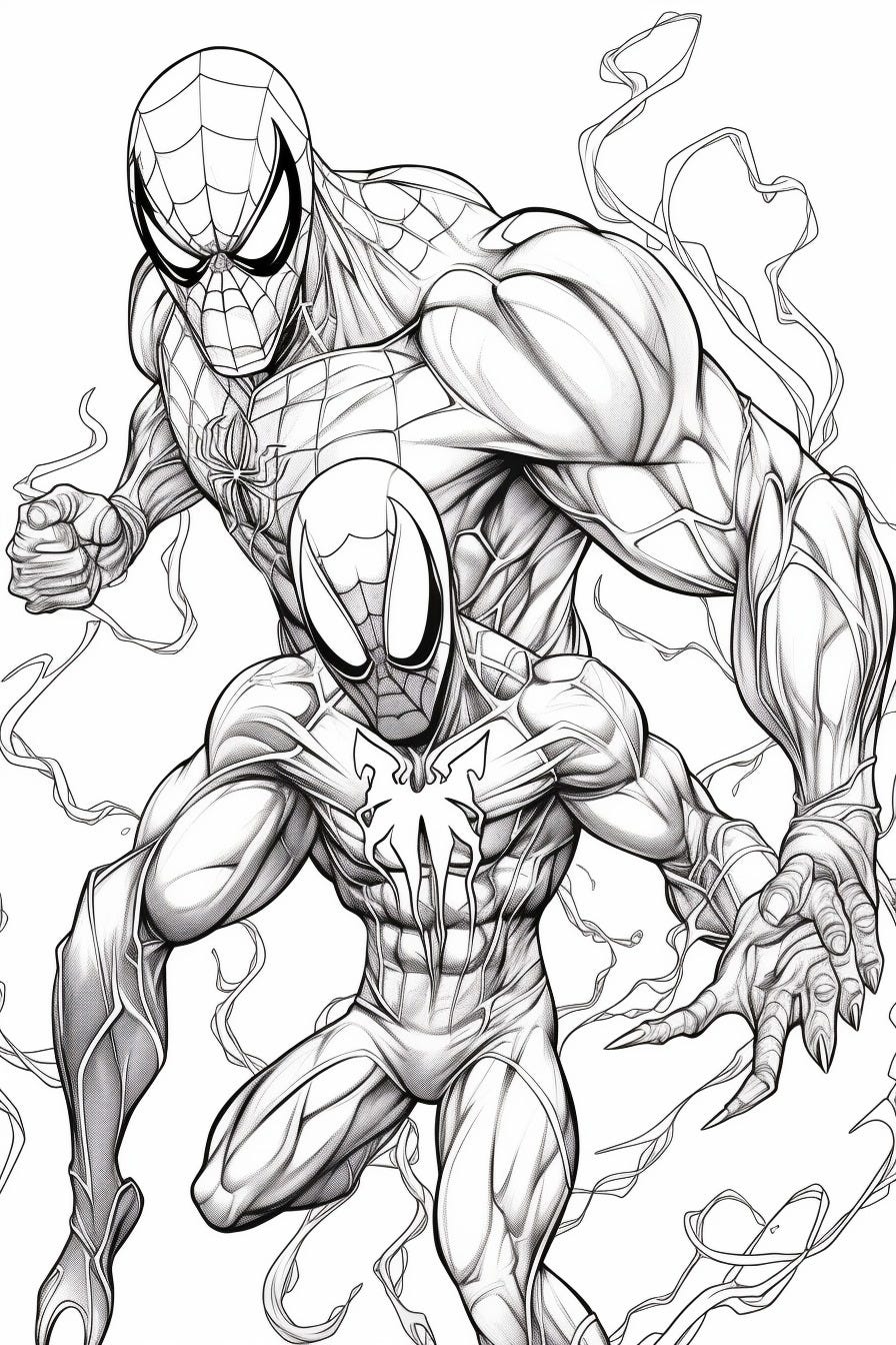 Spiderman Vs Venom Coloring Pages