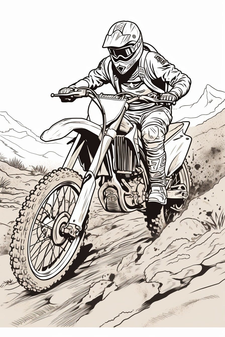 Dirt Bike Coloring Page