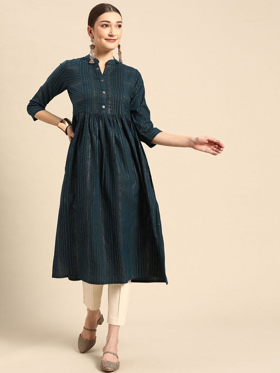 Elegant Cotton Kurtis: Embrace Comfort and Style in One - mangalamdesigner  - Medium