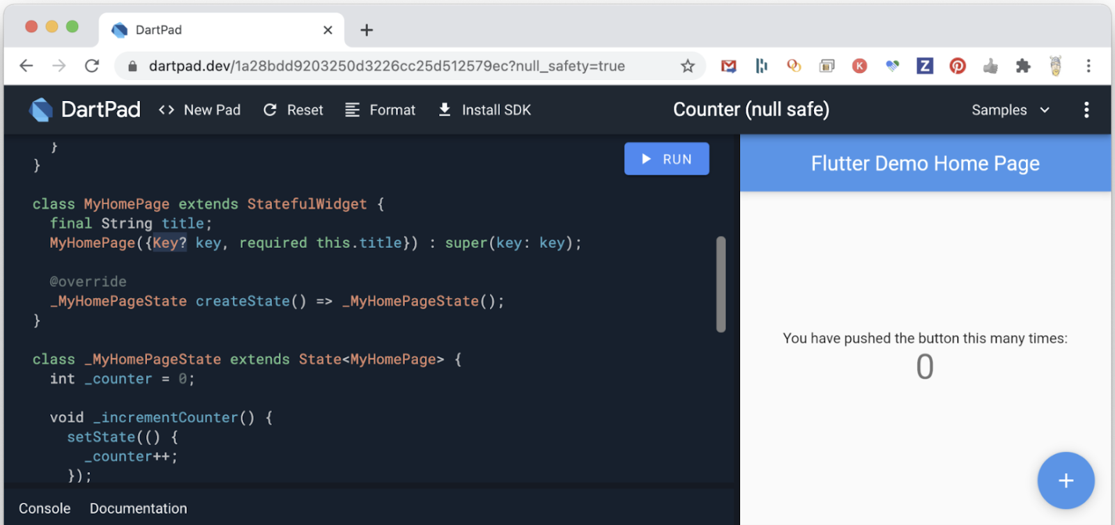 Dartpad Online Dart Programming Language